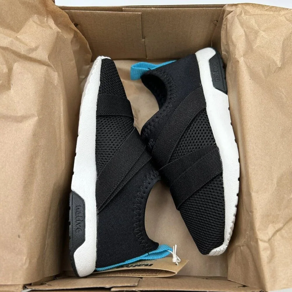 Native Phoenix Toddler Boys Slip-On Sneaker Sz 10‎ Black/White Lightweight Shoes